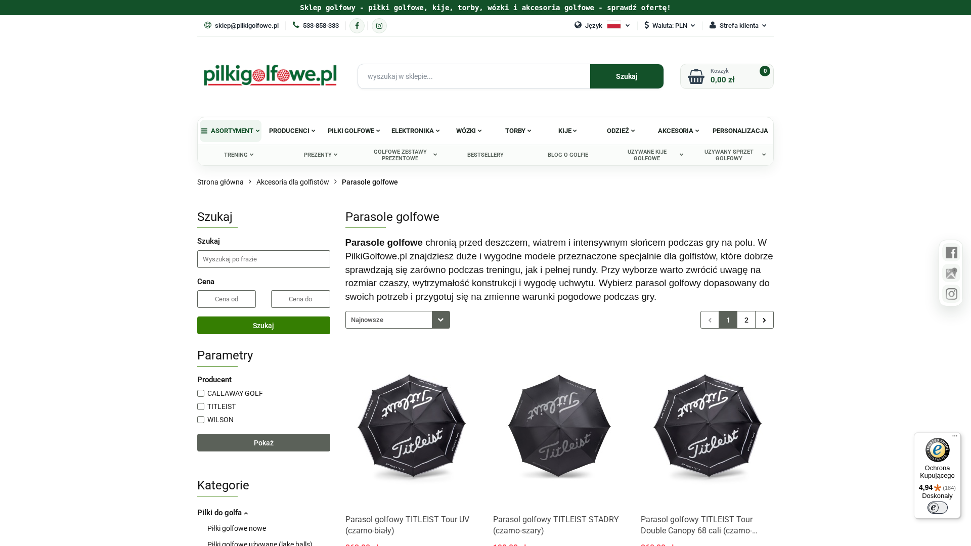 Jaki rozmiar parasola golfowego wybrać?