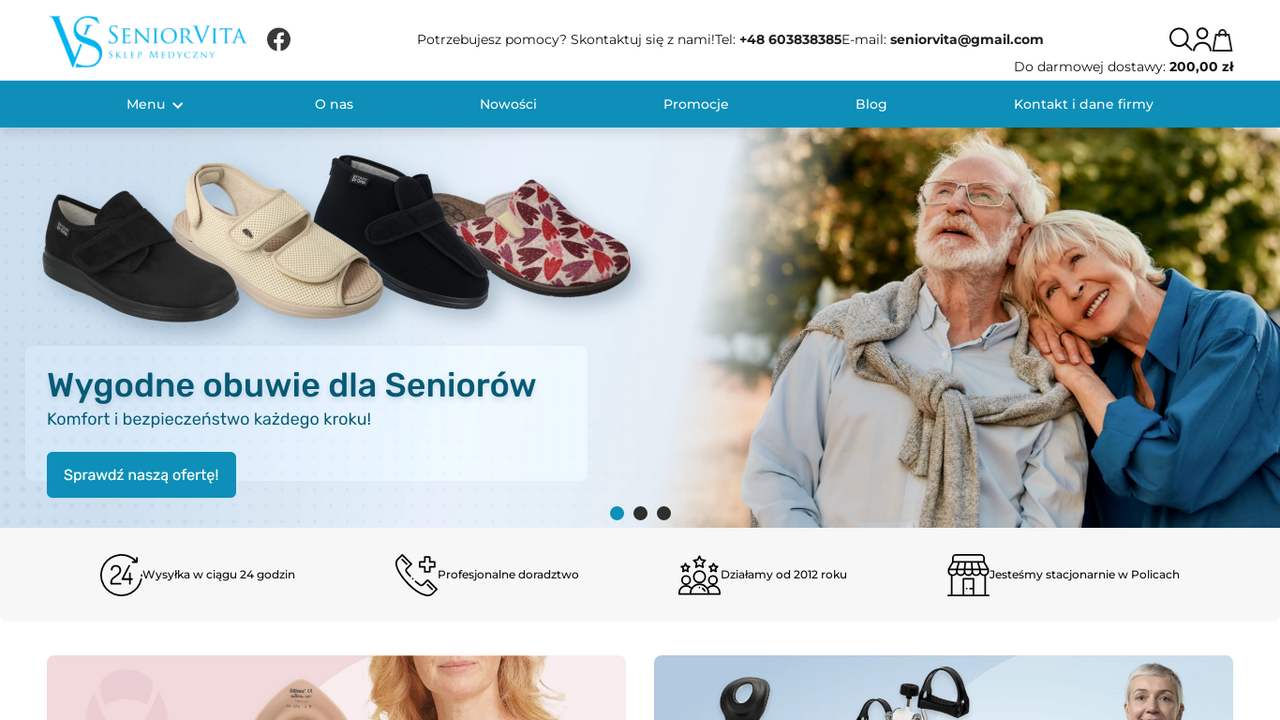 Zrzut strony Sklep medyczny SeniorVita