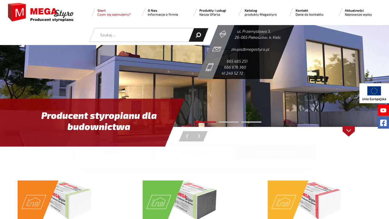 Zrzut strony Producent styropianu - MegaStyro