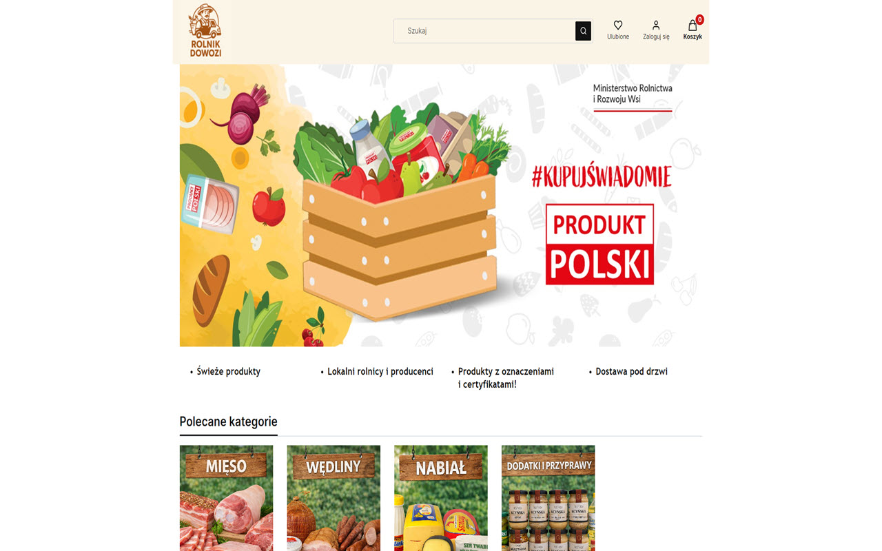 Zrzut strony Rolnik Dowozi