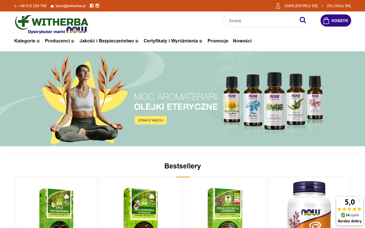 Zrzut strony Dystrybutor Now Foods - WIT-HERBA
