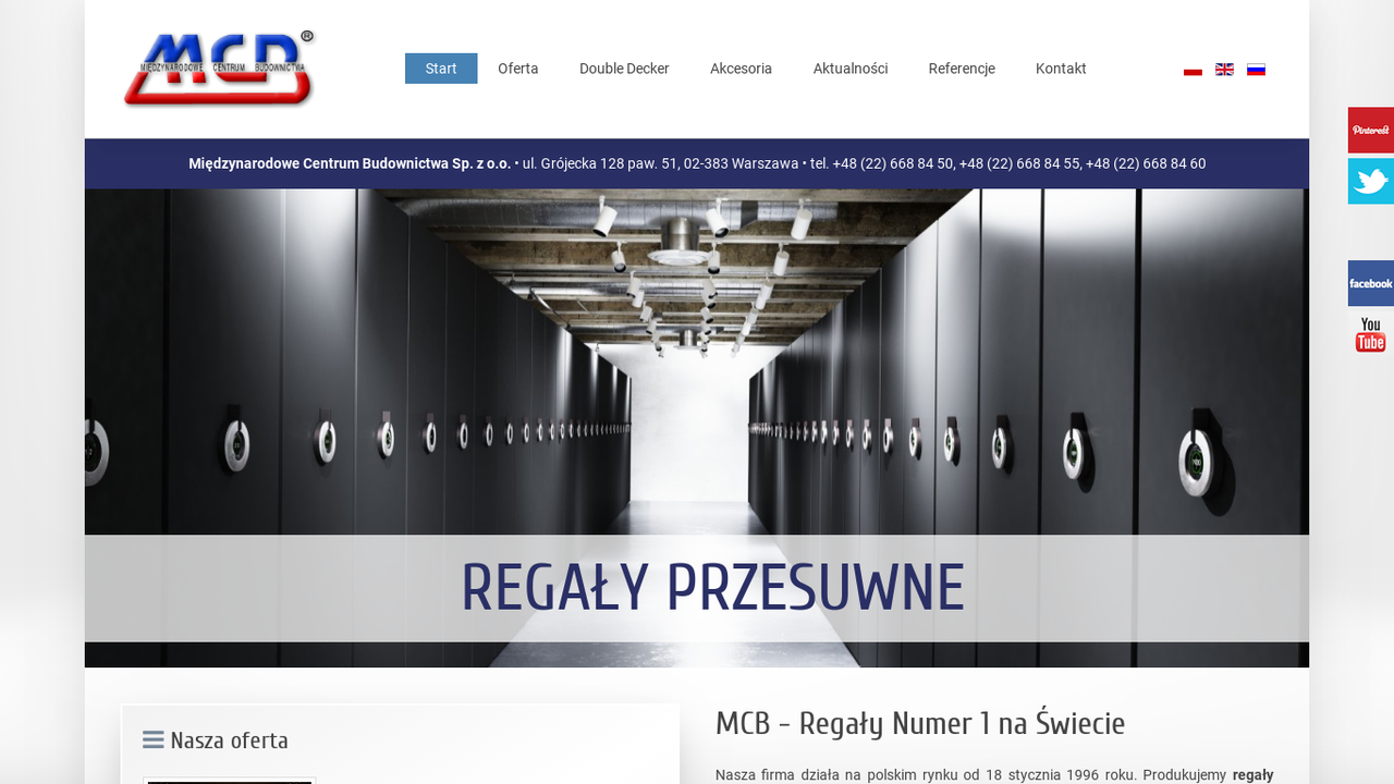 Zrzut strony Producent regałów i mebli MCB