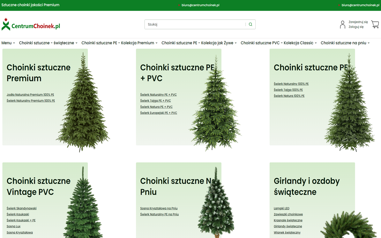 Zrzut strony Choinki sztuczne | Sklep internetowy CentrumChoinek.pl