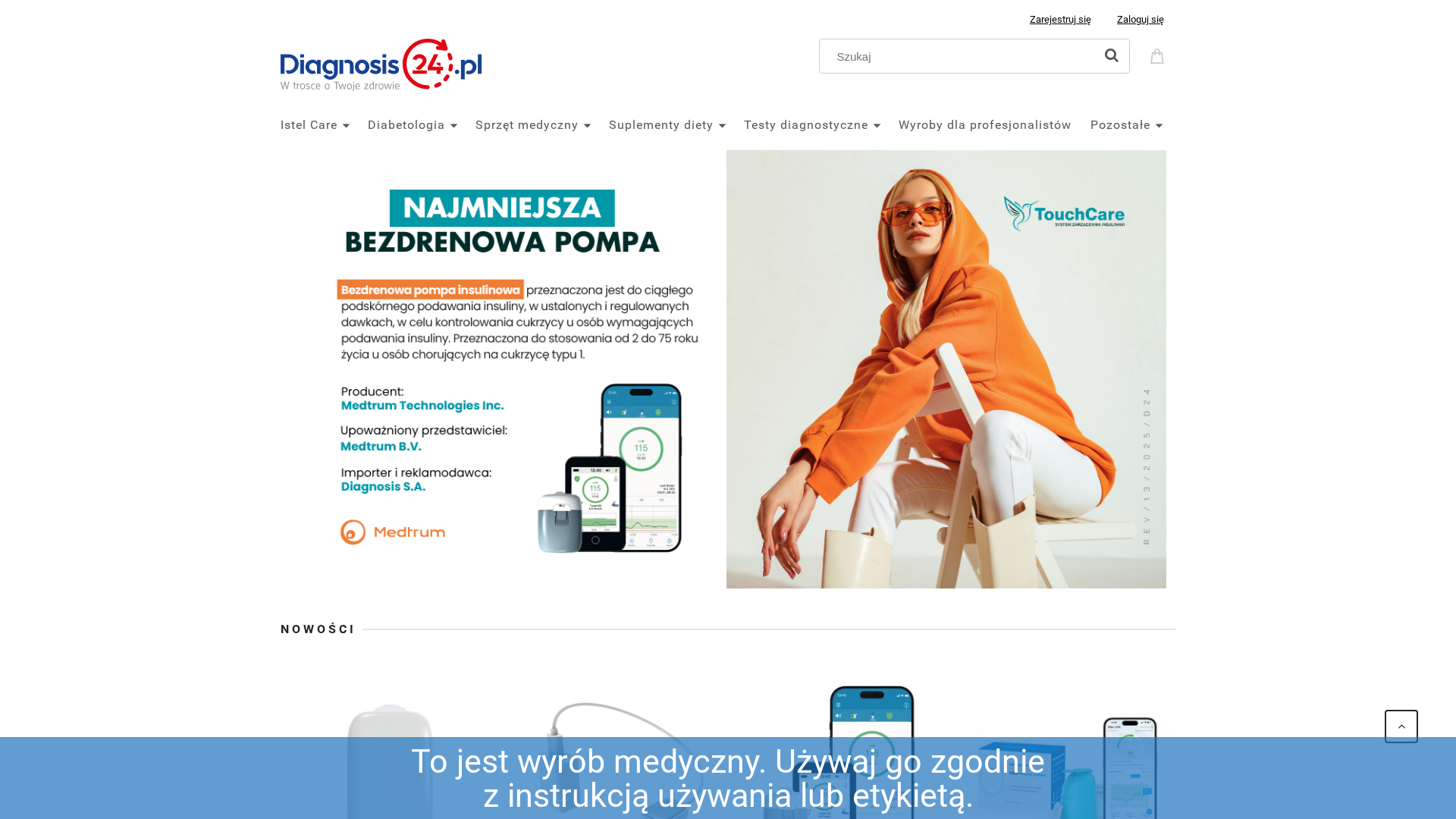 Zrzut strony sklep medyczny online - Diagnosis24.pl