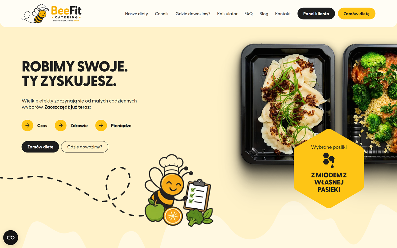 Zrzut strony BeeFit Catering