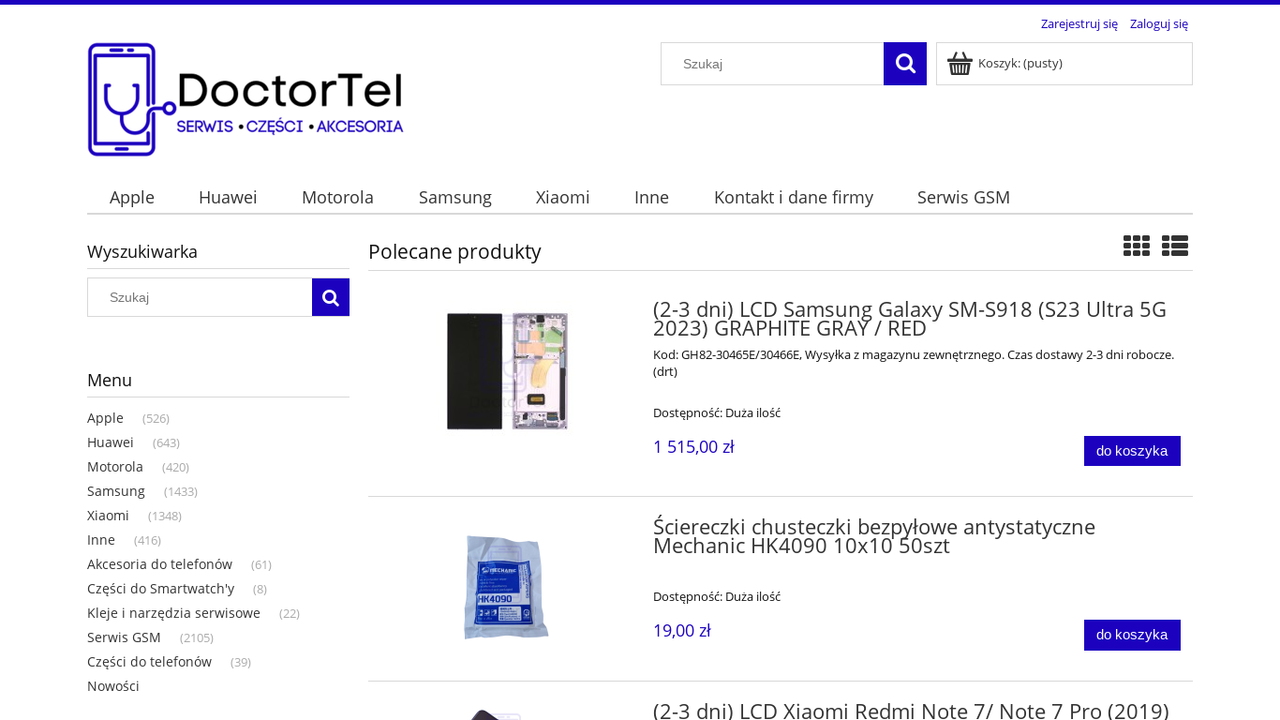 Zrzut strony DoctorTel Sklep GSM
